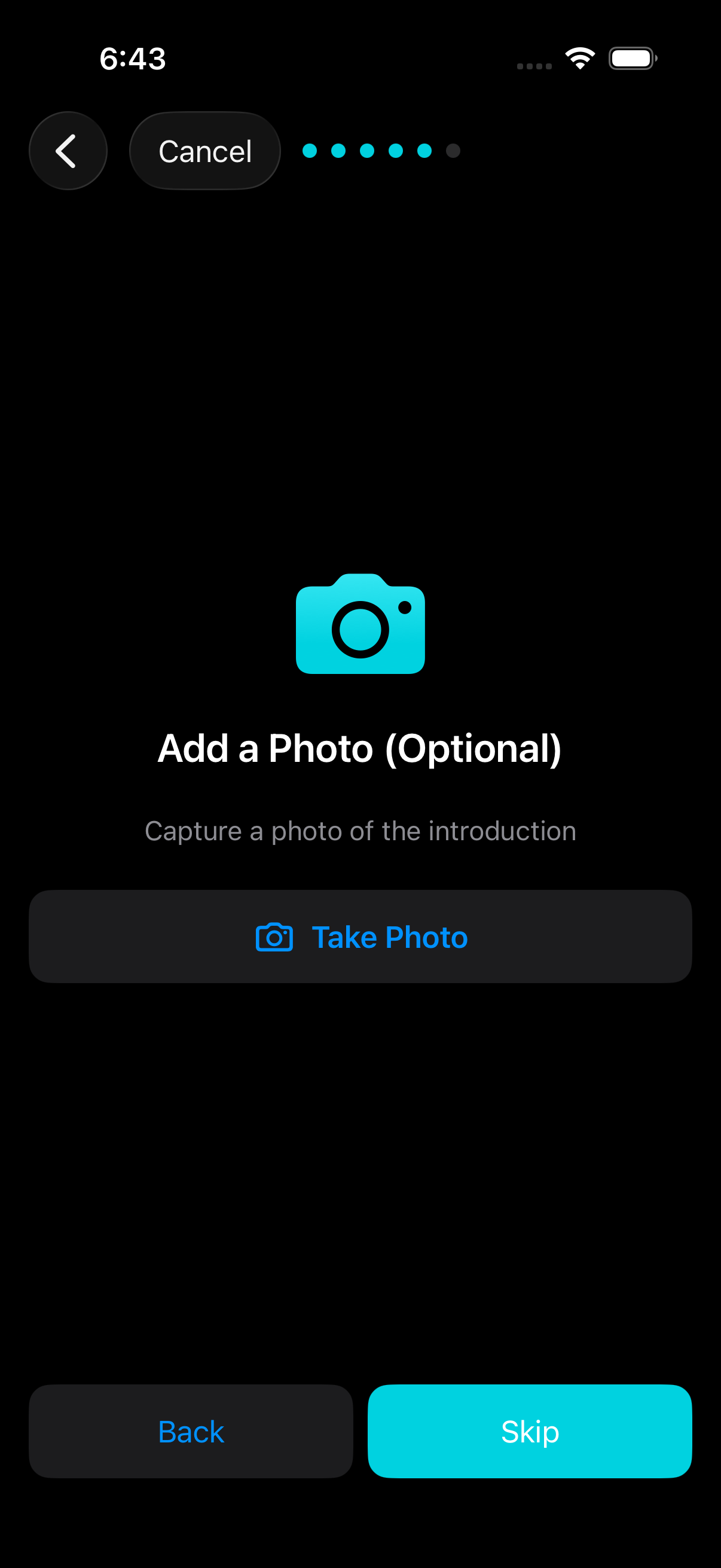 Optional photo step
