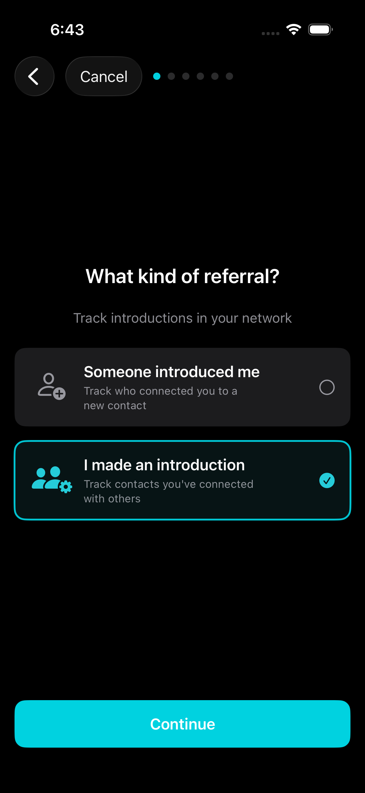 Referral direction: I made an introduction