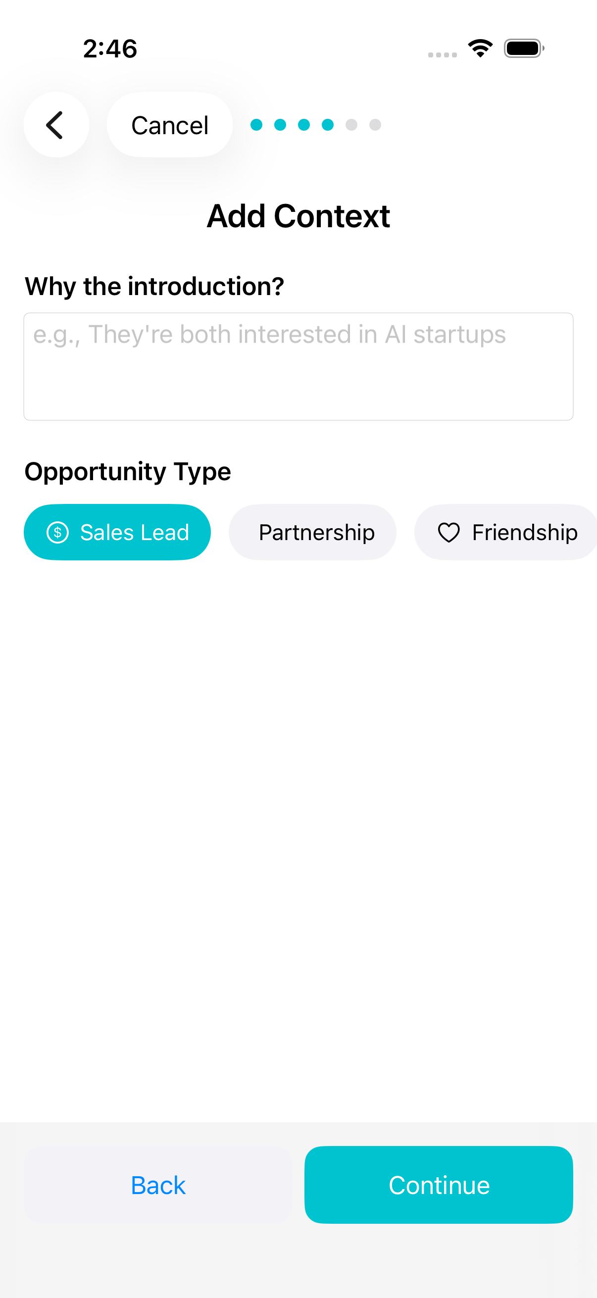 Add referral context and opportunity type