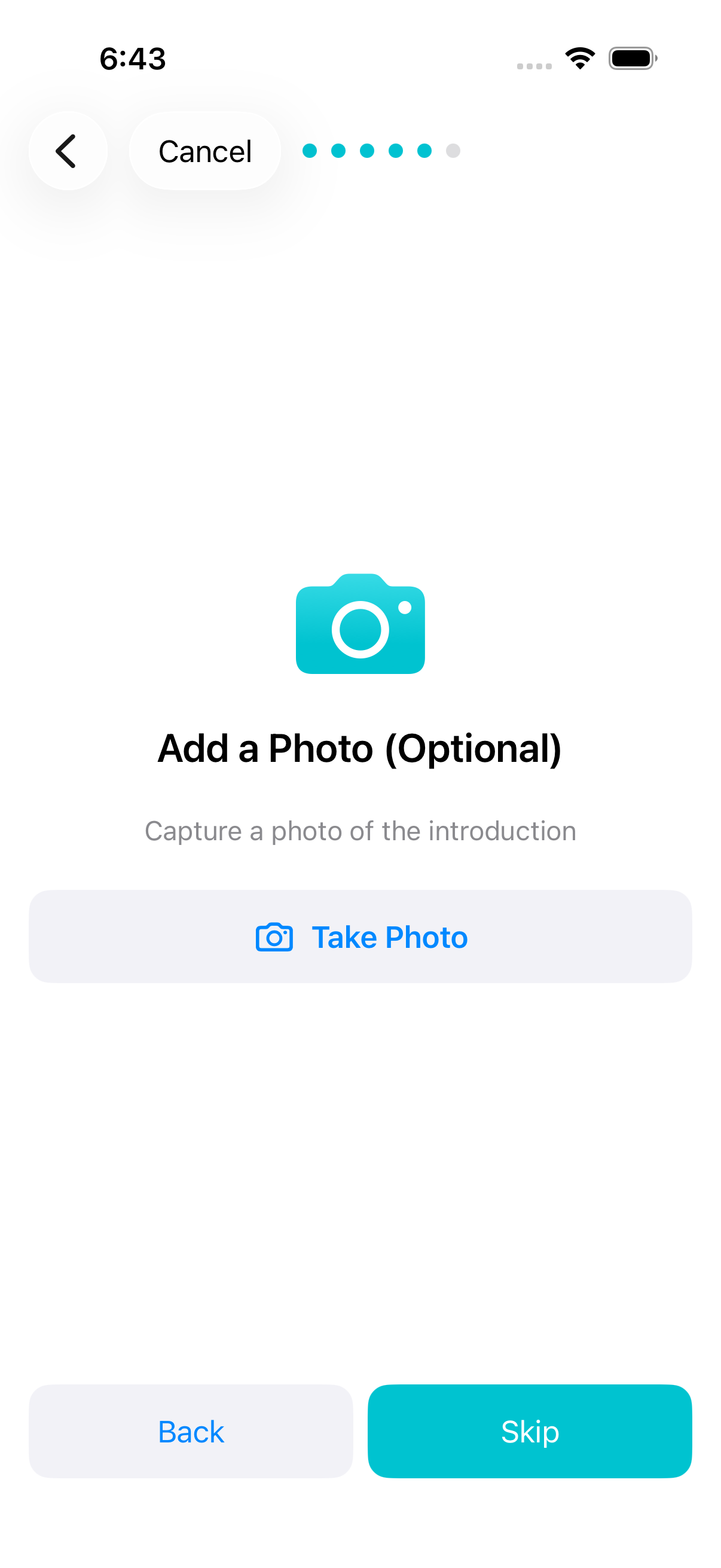 Optional photo step