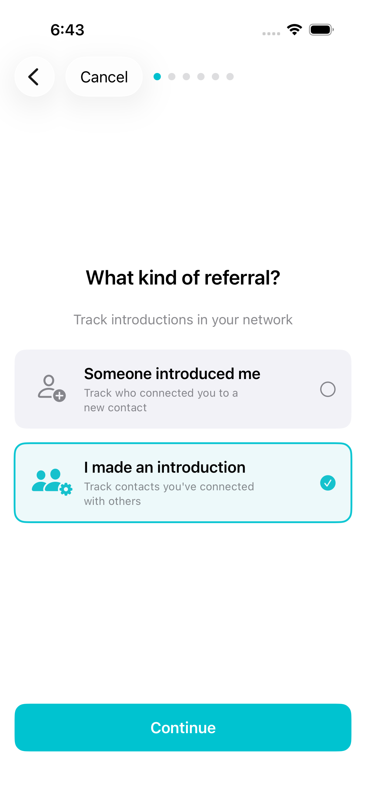 Referral direction: I made an introduction